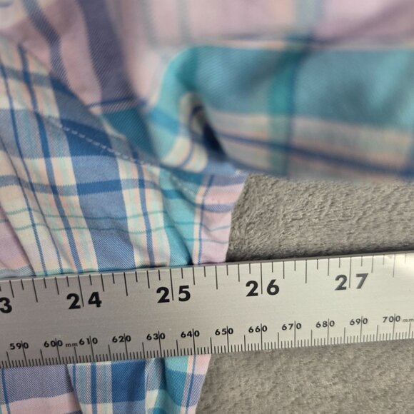 Mens Southern Tide Blue Pink Plaid Shirt Button Down Long Sleeve Cotton Blend XL - Picture 5 of 8